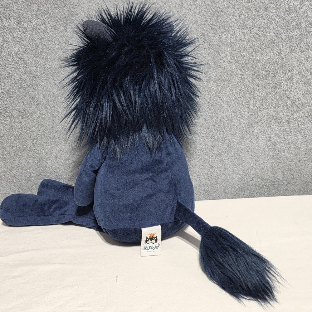 jellycat luda monster Navy Blue Plush Stuffed Animal Toy Shaggy Mane  6-14 in - Picture 3 of 9